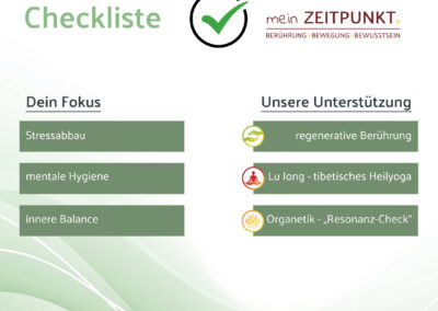 persönliche Checkliste deines Fokus und unsere Unterstützung